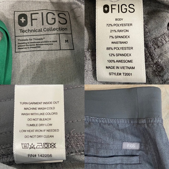 FIGS Axim Cargo Scrub Pants in Graphite Size Medium - Picture 8 of 8